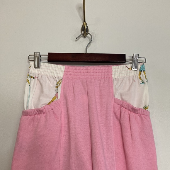 Vintage Joggers Womens Small Pink Fleece Warm Up Pants 80s Jazzercise - Picture 3 of 12